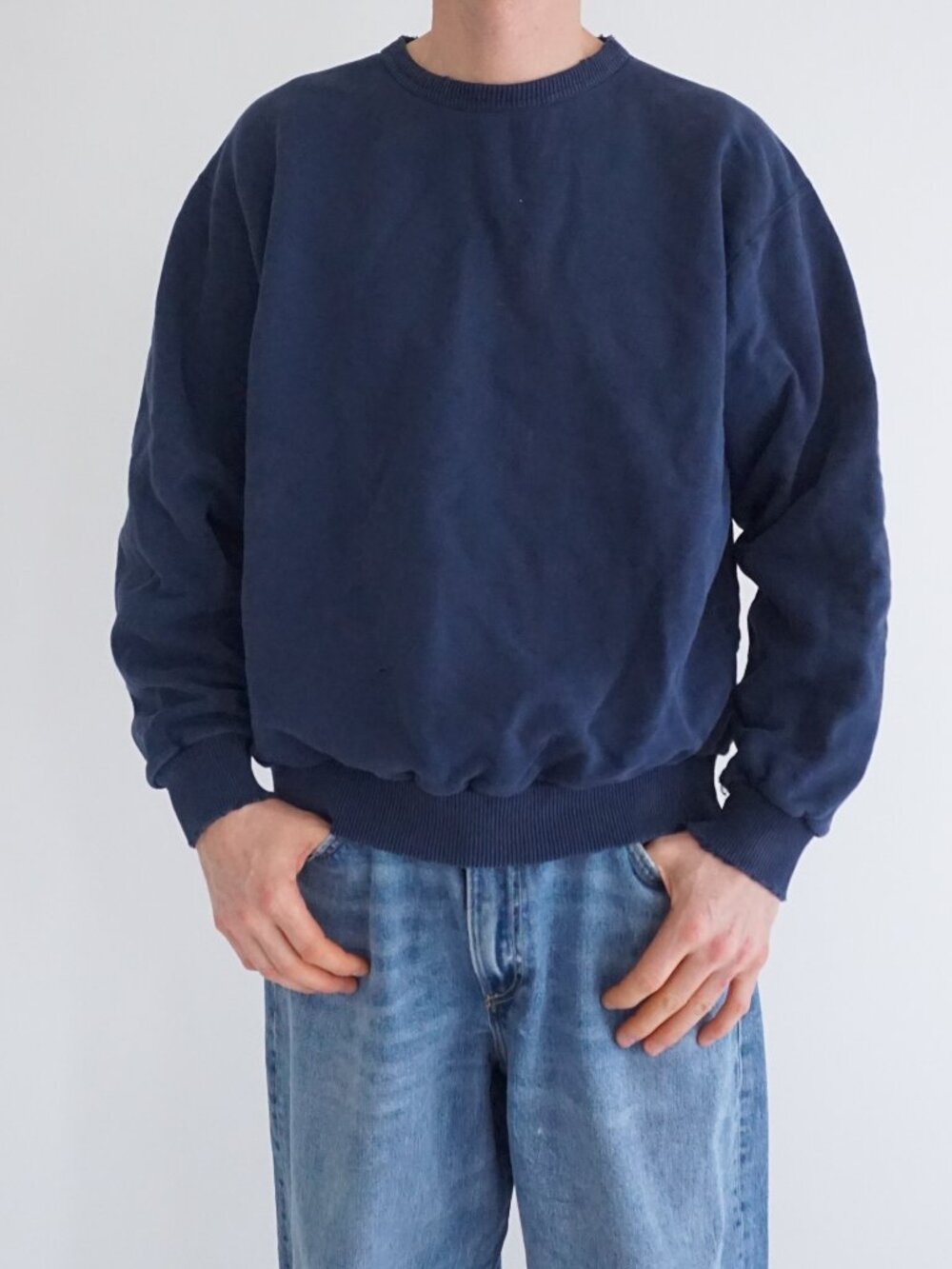 Vintage WindRiver Navy Cotton Blank Heavyweight Canadian Workwear Sweatshirt M